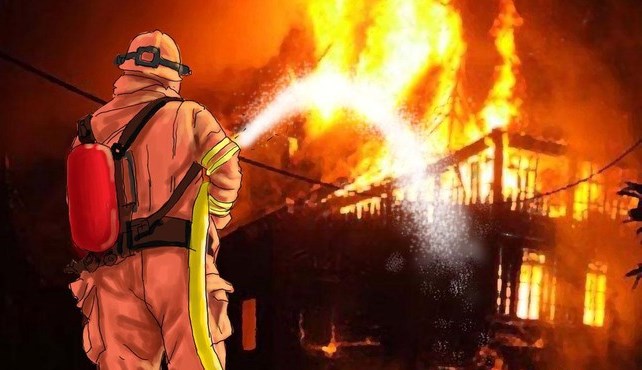 Kebakaran di Kemensos RI